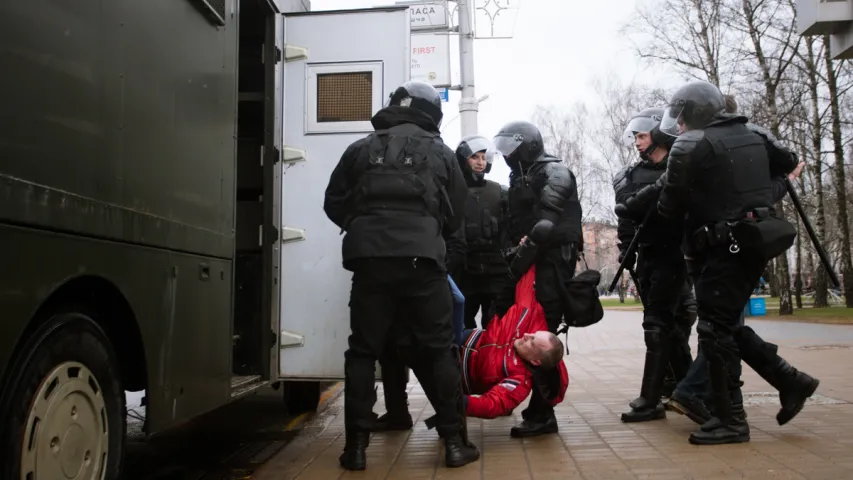 Затрыманні ў Мінску на Дзень Волі. Фотарэпартаж