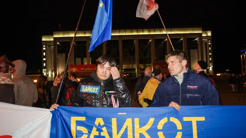 Фотарэпартаж са стыхійнай акцыі пратэсту ў Мінску