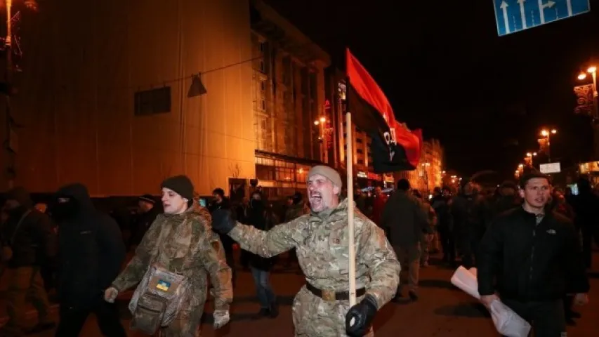 У Кіеве ў нядзелю адбыліся сутычкі пратэстоўцаў і паліцыі 