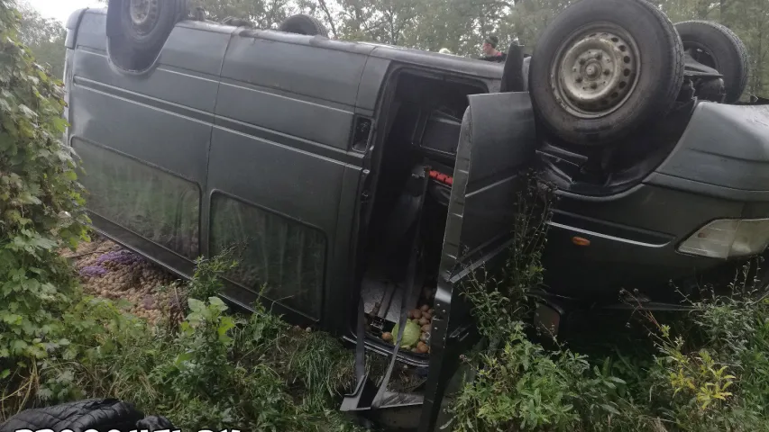 У Рэчыцкім раёне перакуліўся Mercedes з бульбай (фота)