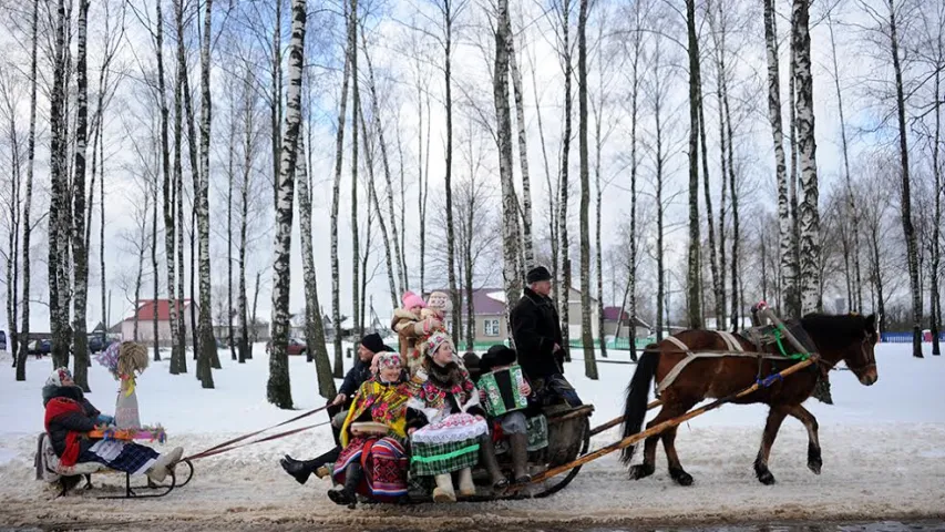 Як Каляду на дуба цягнулі