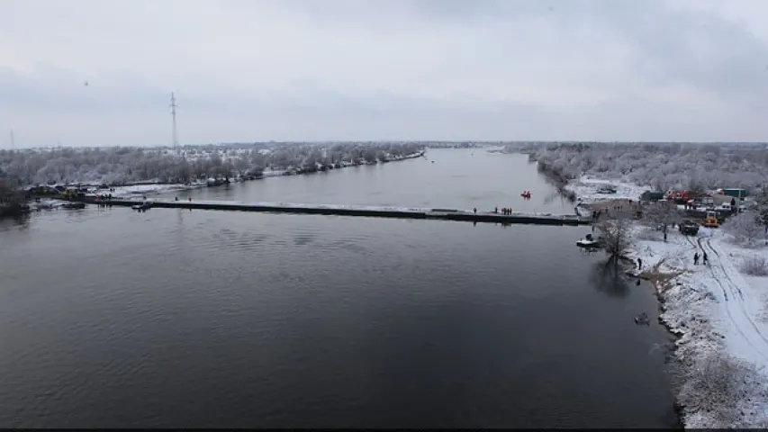 На Прыпяці ў раёне Жыткавічаў зрабілі пантонны мост — наўзамен аварыйнаму