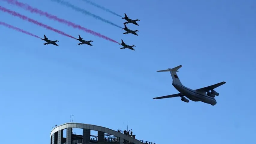 Як праходзіў ваенны парад у Мінску (фотарэпартаж)