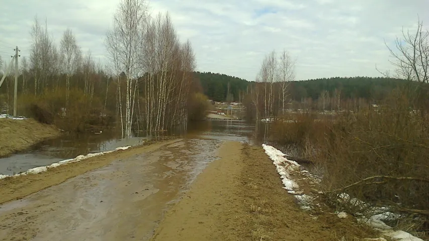 Паводка падтапіла аўтамабільны мост у Мсціслаўскім раёне