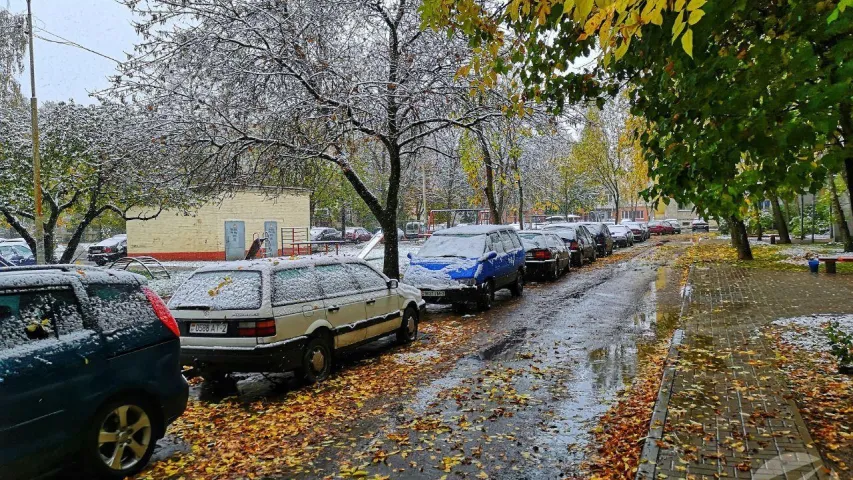 В Витебске выпал первый снег