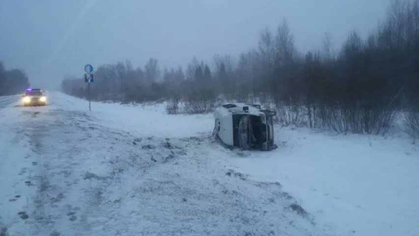 Маршрутка з пасажырамі перакулілася пад Полацкам 