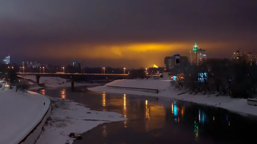 У Віцебску заўважылі незвычайнае свячэнне ў небе (фота)