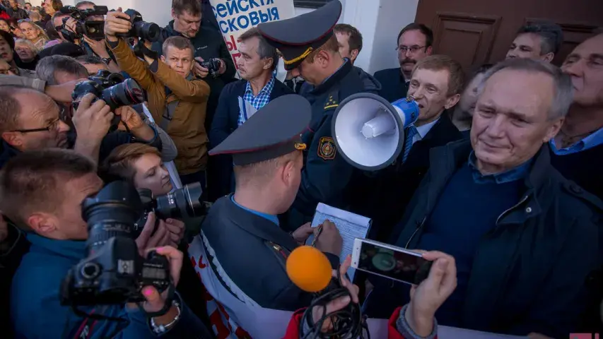 Акцыя супраць расійскай ваеннай базы ў Мінску ― фотарэпартаж