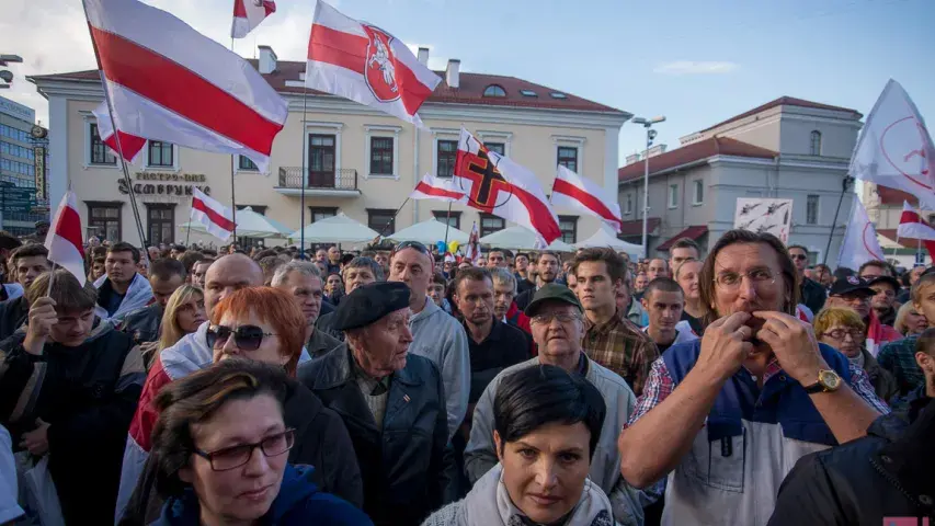 Акцыя супраць расійскай ваеннай базы ў Мінску ― фотарэпартаж