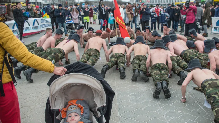 Як у Мінску прайшоў "Забег сапраўдных мужчын" (Фотарэпартаж)