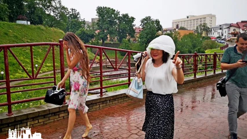 Залева затапіла цэнтр Гродна (фота, відэа)