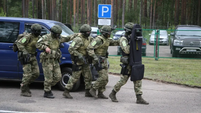 На мяжы Беларусі і Літвы АМАП адпрацоўваў разгон "акцыі пратэсту"