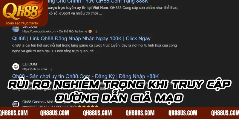 Rủi Ro Nghiêm Trọng Khi Truy Cập Đường Dẫn Giả Mạo